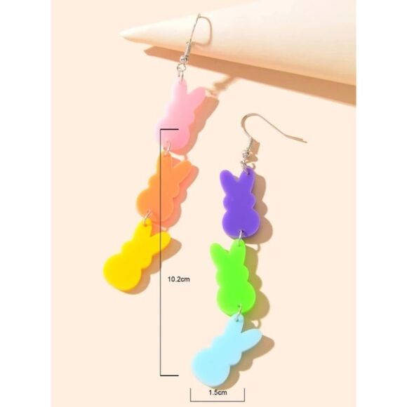 Easter Peep Link Drop Earrings - Picture 3 of 4